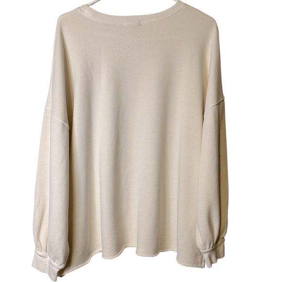 Rails Signature Sweatshirt Ivory Rainbow Lettering Women’s M Terry Casual Prep‎ - Picture 6 of 12